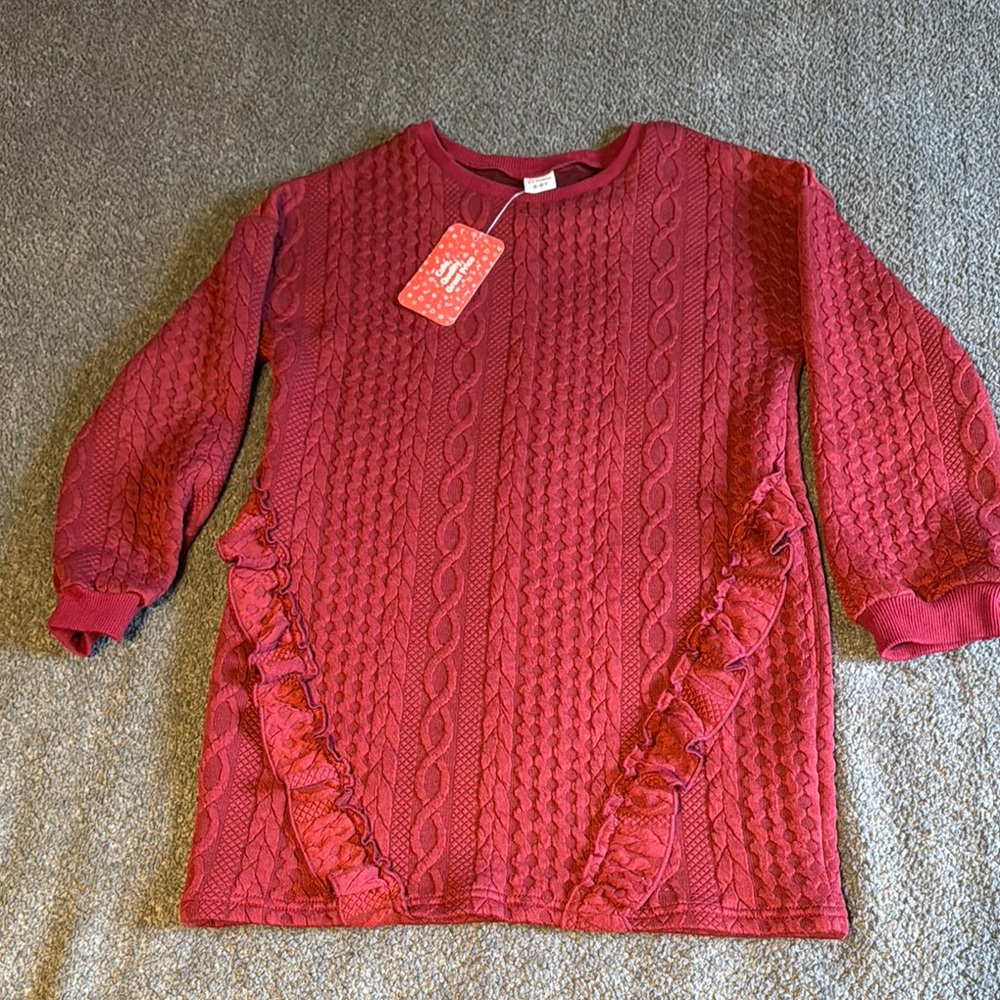 NWT PatPat cableknit sweater/tunic sz 8-9